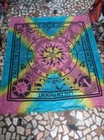 Colcha tye dye ciclo de la vida color arcoiris - Tienda de Ropa Hippie