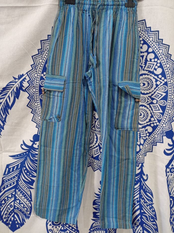 Pantalón hippie rayas color turquesa - Tienda de Ropa Hippie