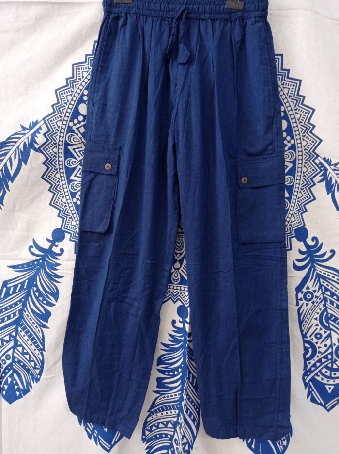 Pantalón hippie liso color azul - Tienda de Ropa Hippie